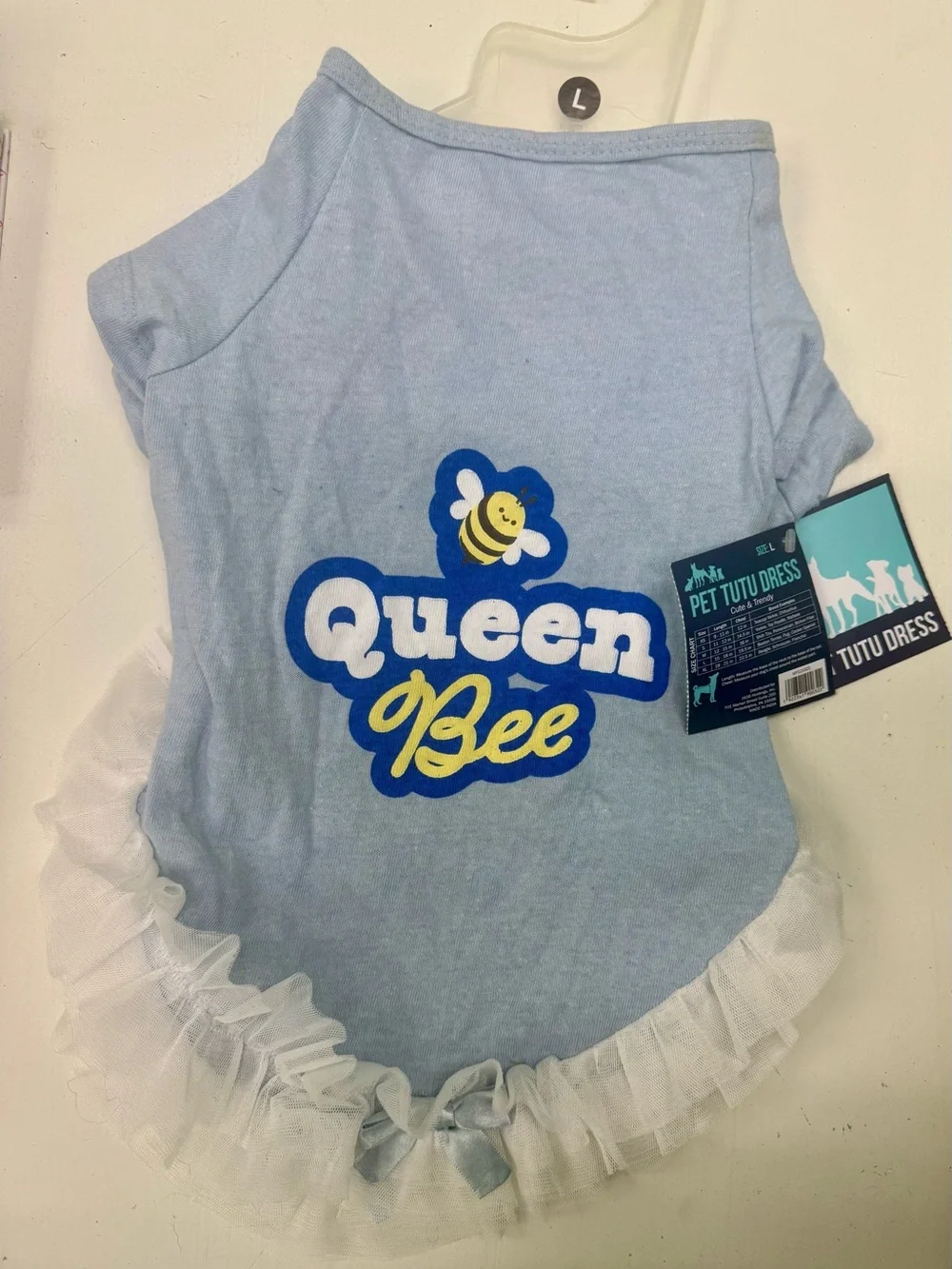 Queen Bee Light Blue Pet Tutu Dress by